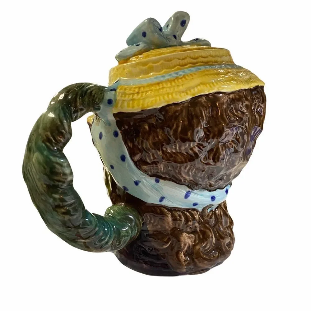 Beswick England Dolly Varden Teapot #1203 Polka Dot Bow Curly Hair‎ Lady Hat